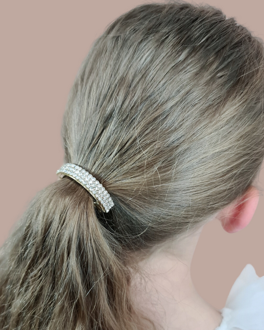 Silver and Gold Diamante Barette Clips