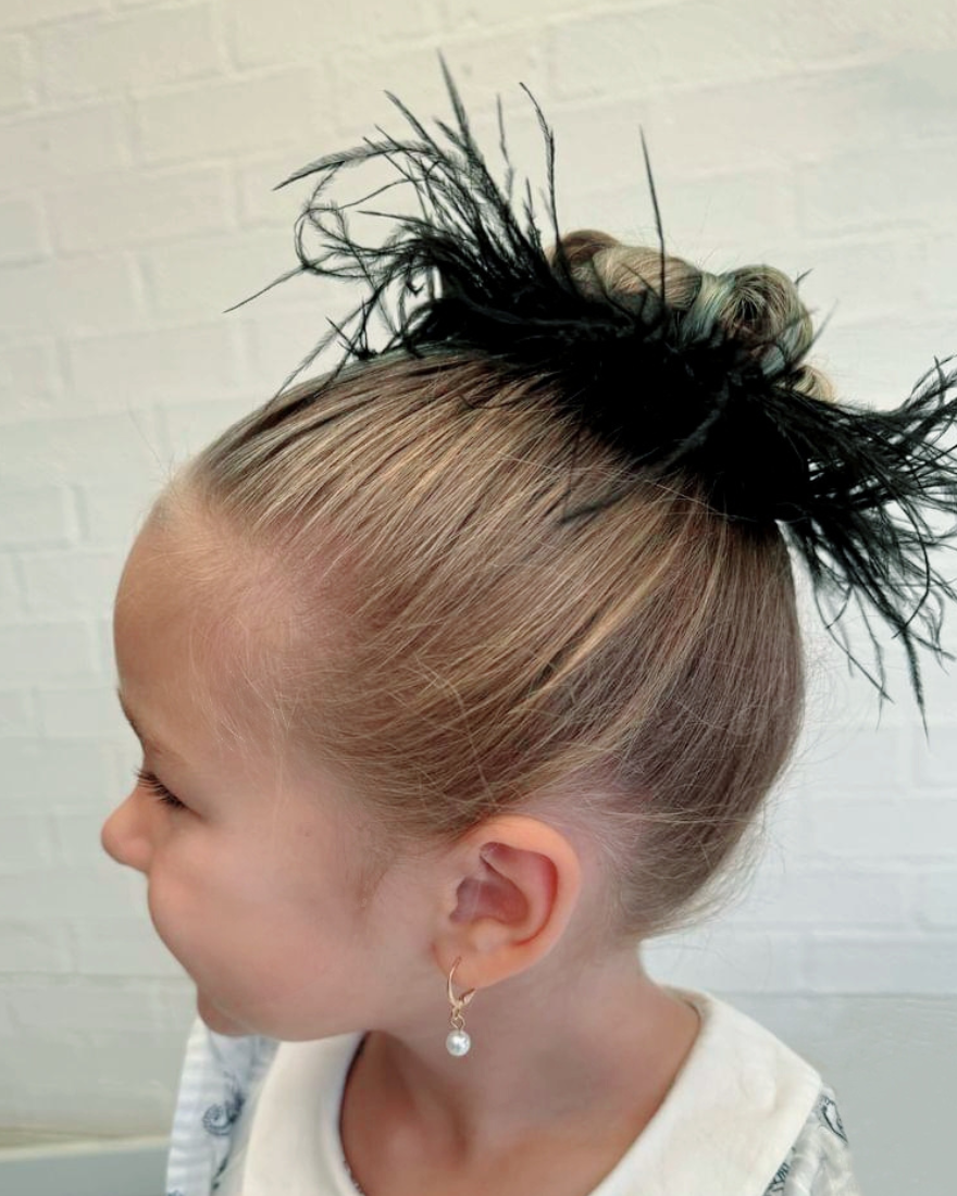 Satin Scrunchie with feathers