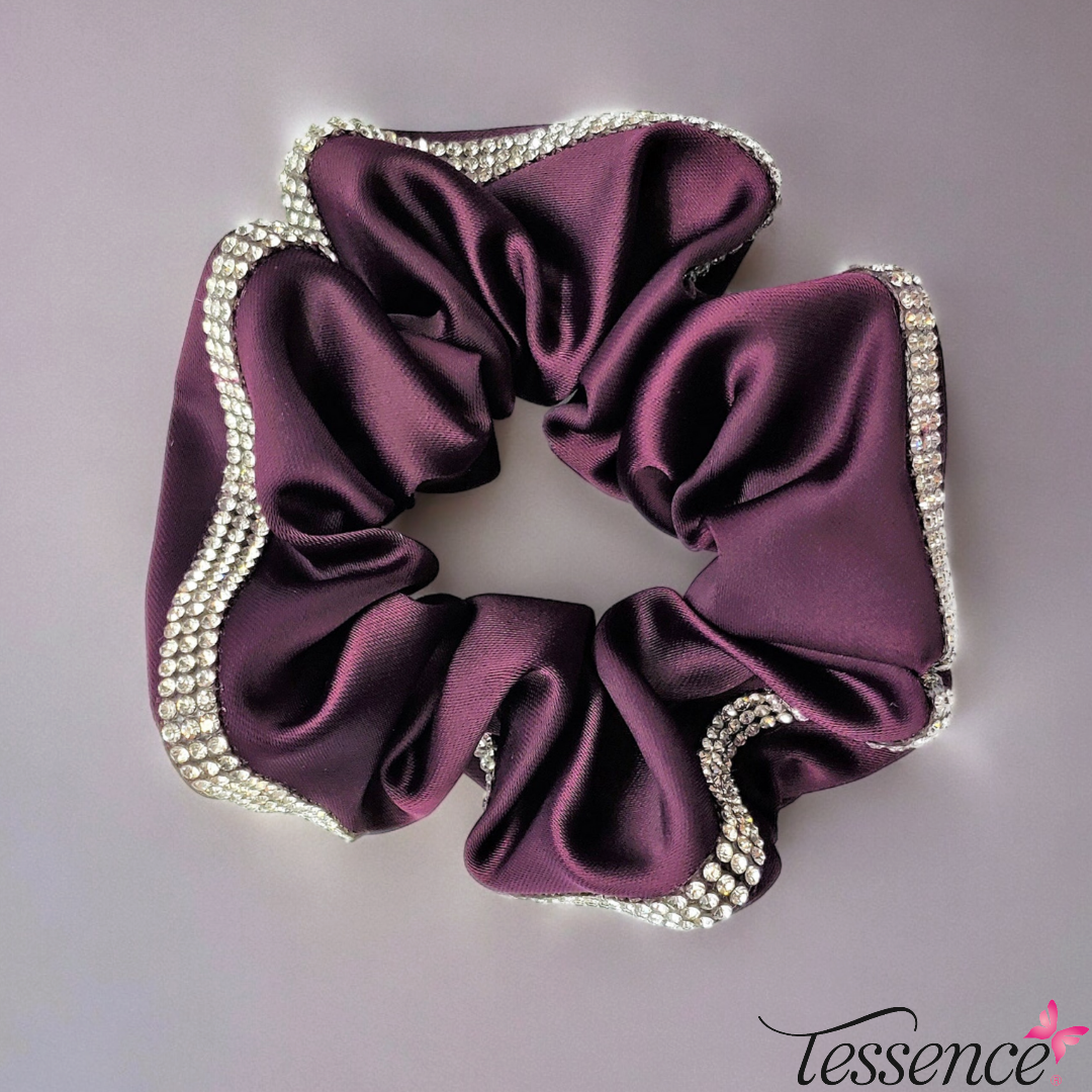 Satin Rhinestoned Scrunchies