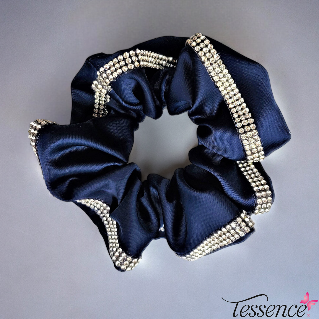 Satin Rhinestoned Scrunchies