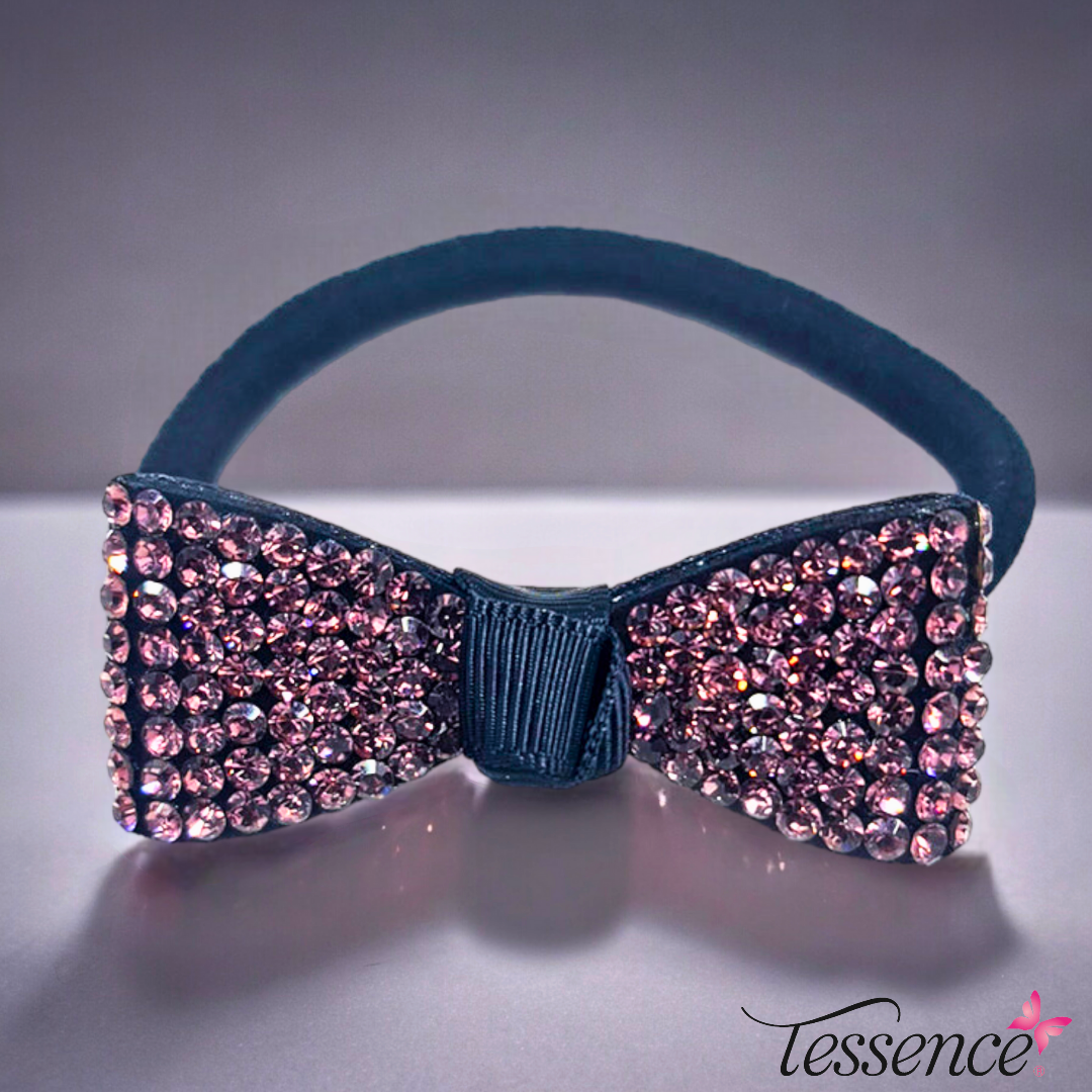 Rhinestone Hair Bow on elastics