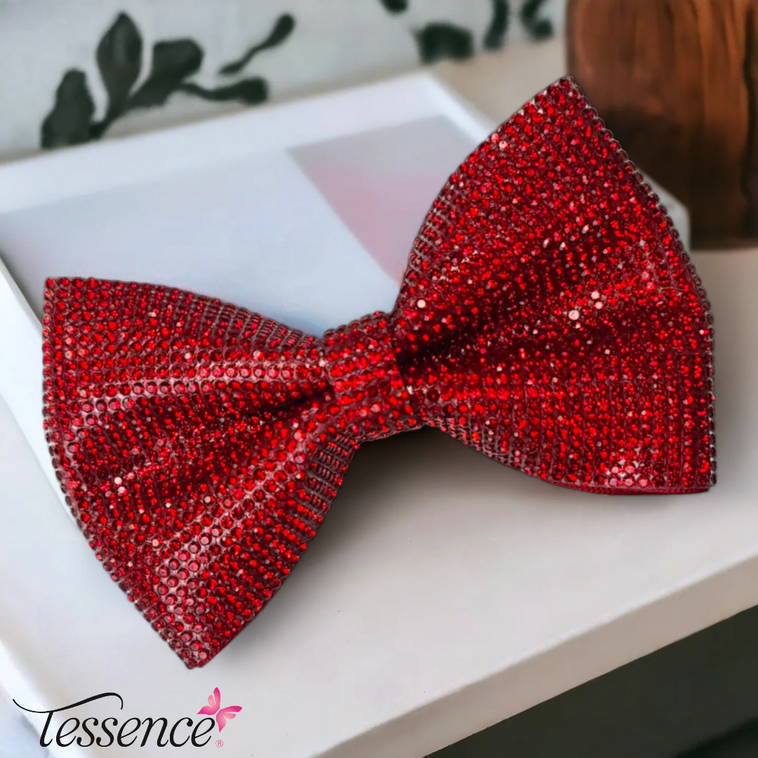 Rhinestone Tuxedo Hair Bow
