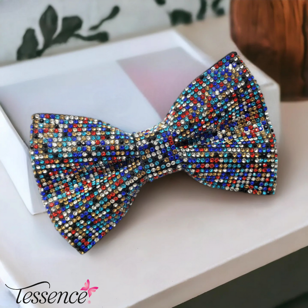 Rhinestone Tuxedo Hair Bow