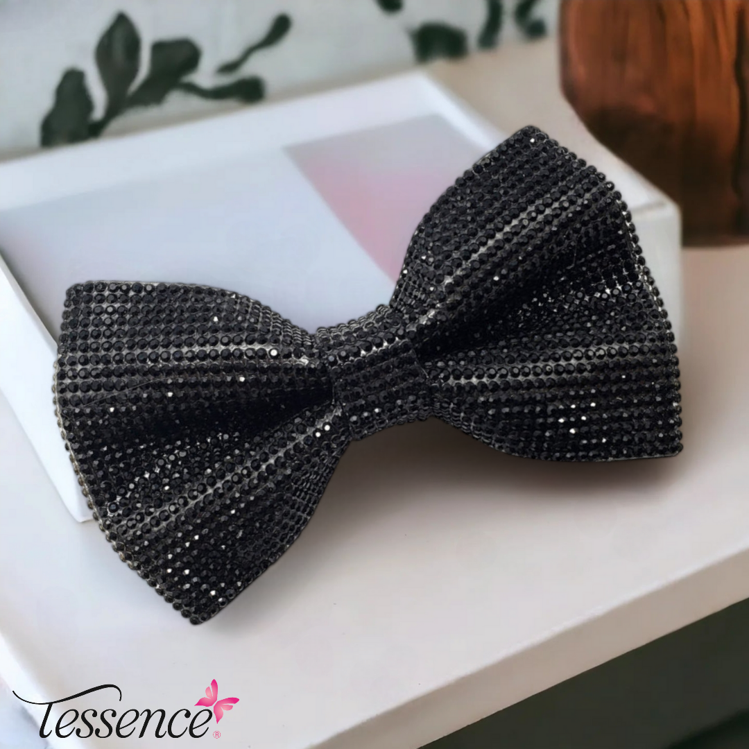 Rhinestone Tuxedo Hair Bow
