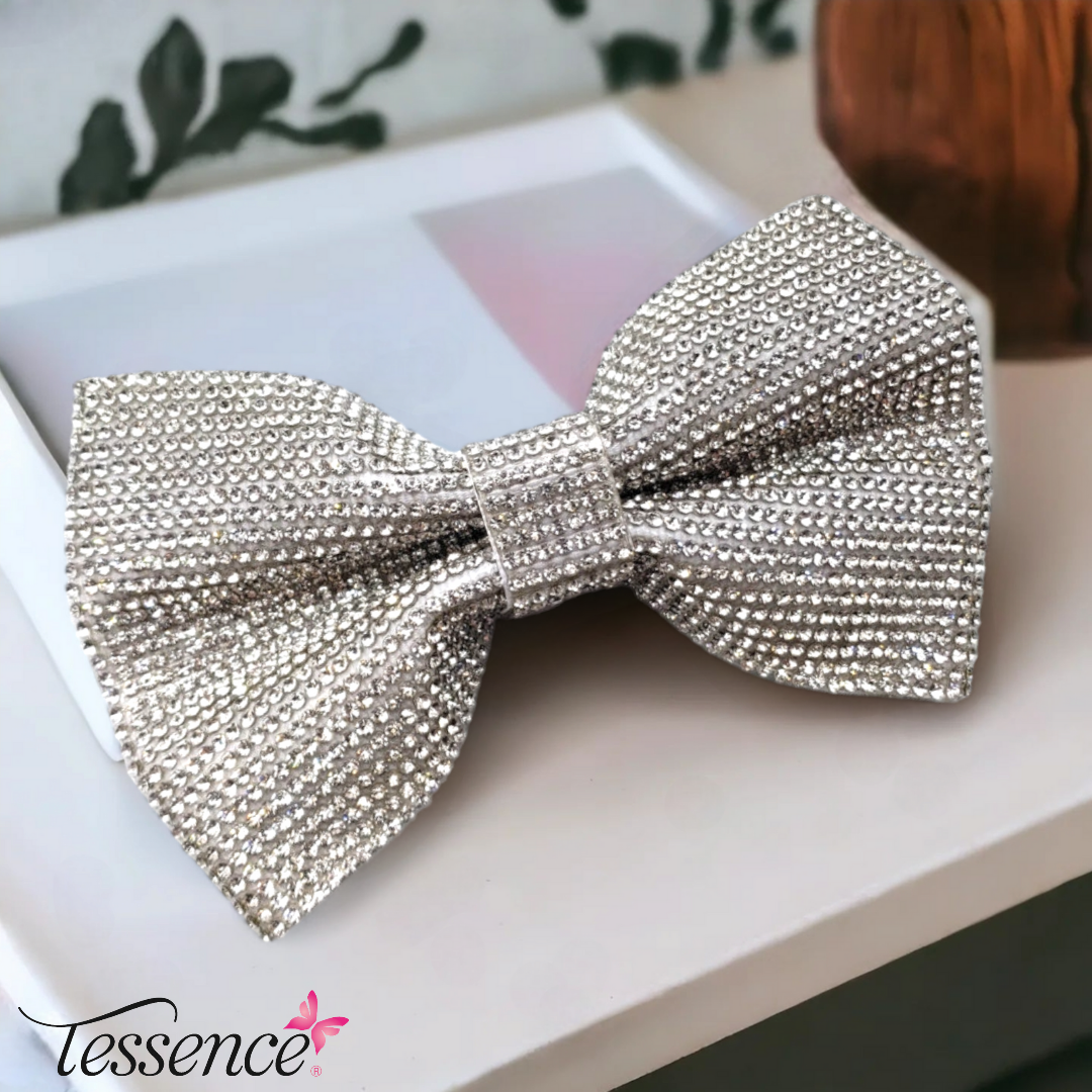 Rhinestone Tuxedo Hair Bow
