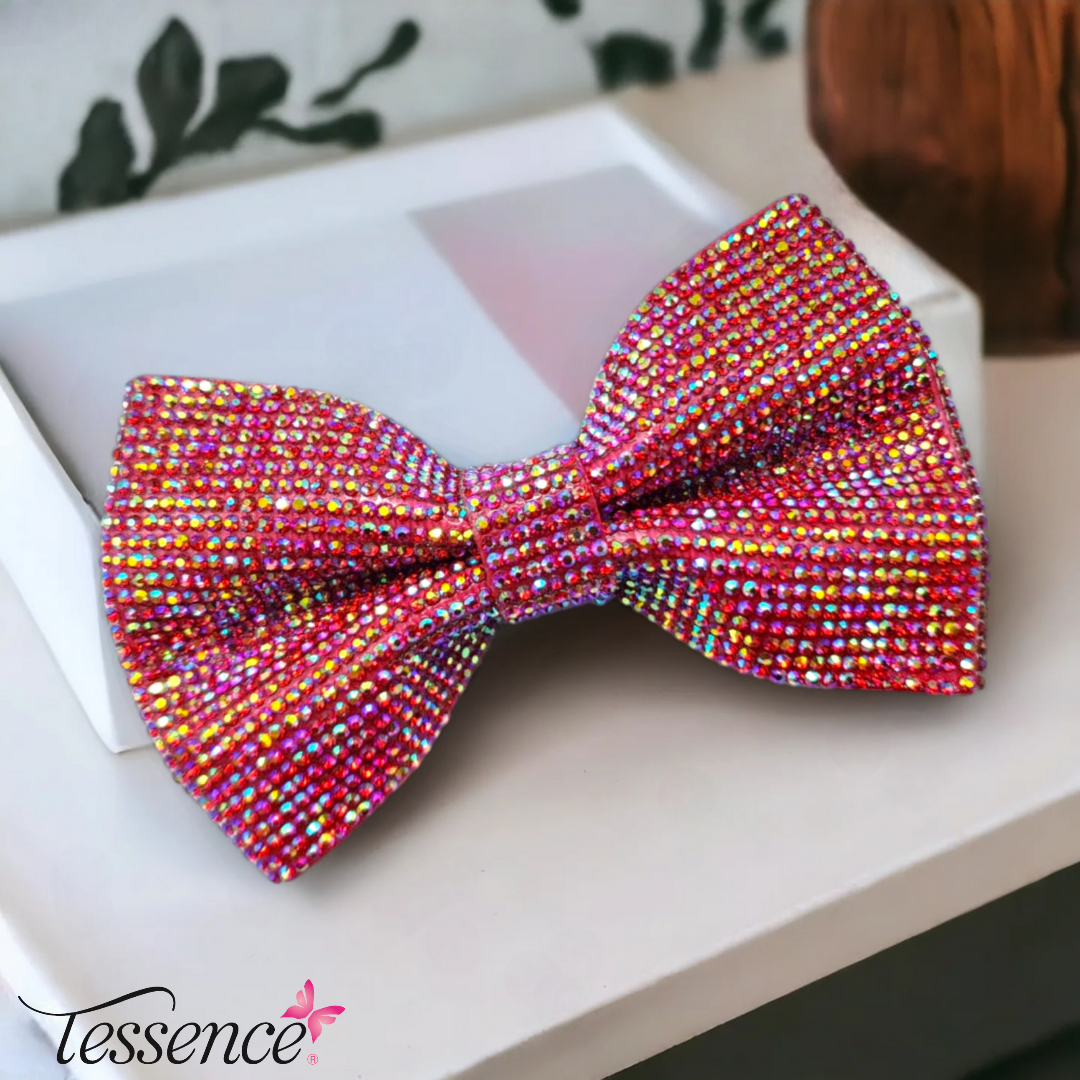 Rhinestone Tuxedo Hair Bow