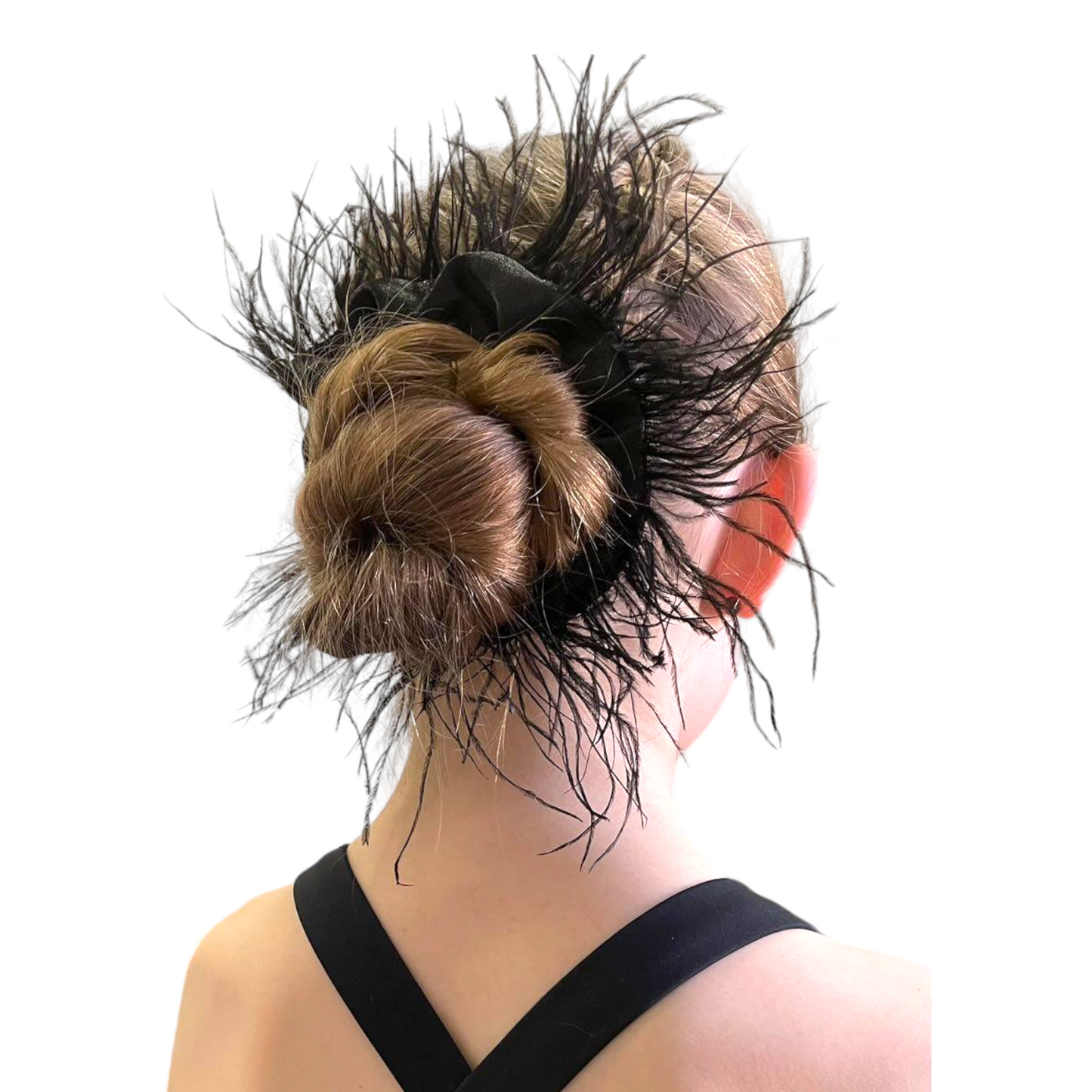 Satin Scrunchie with feathers
