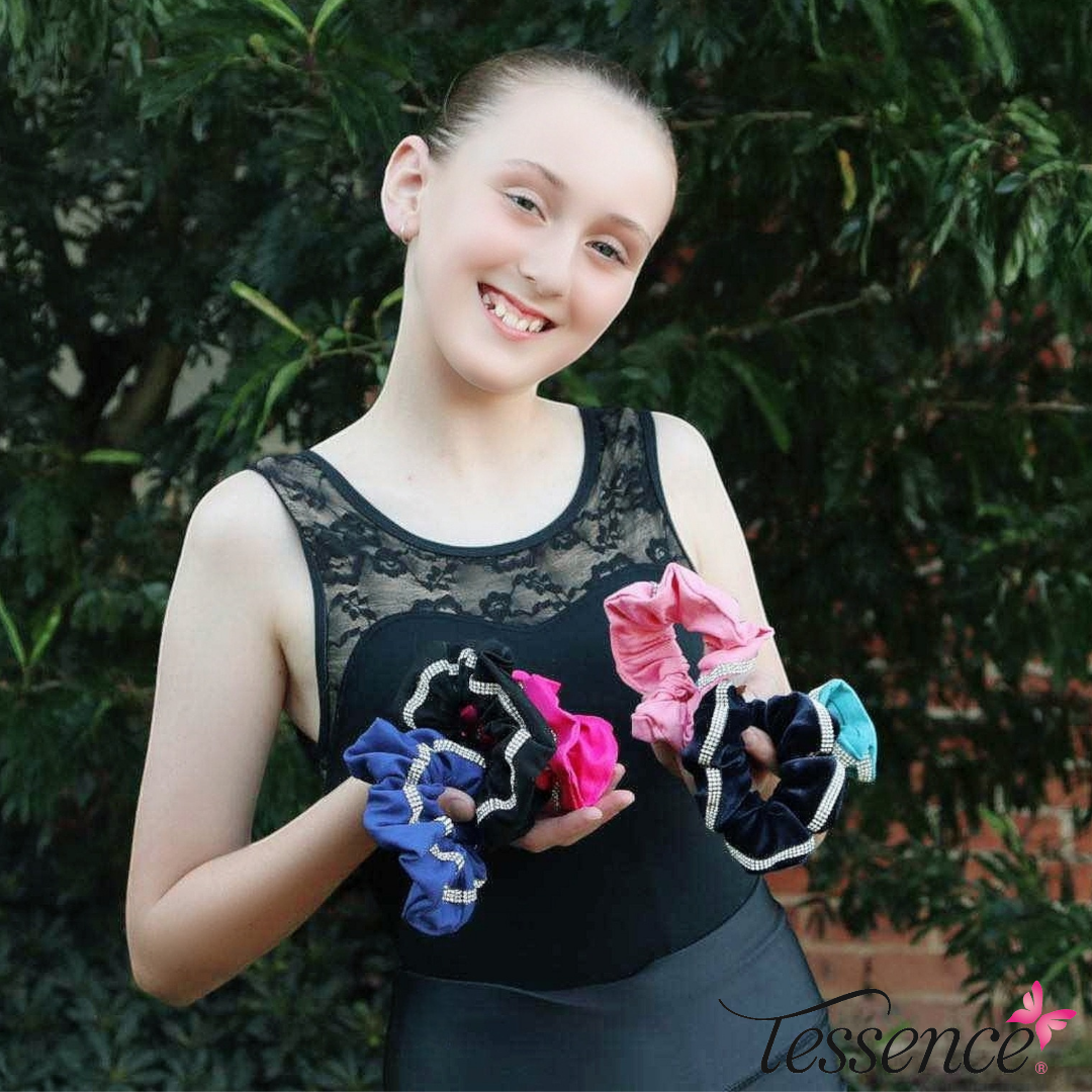 Cotton Rhinestoned Scrunchies