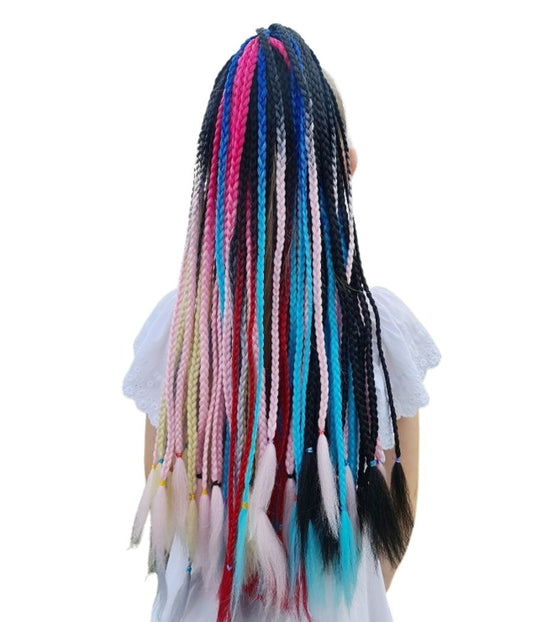 Attachable Plaited Coloured Hair Extensions