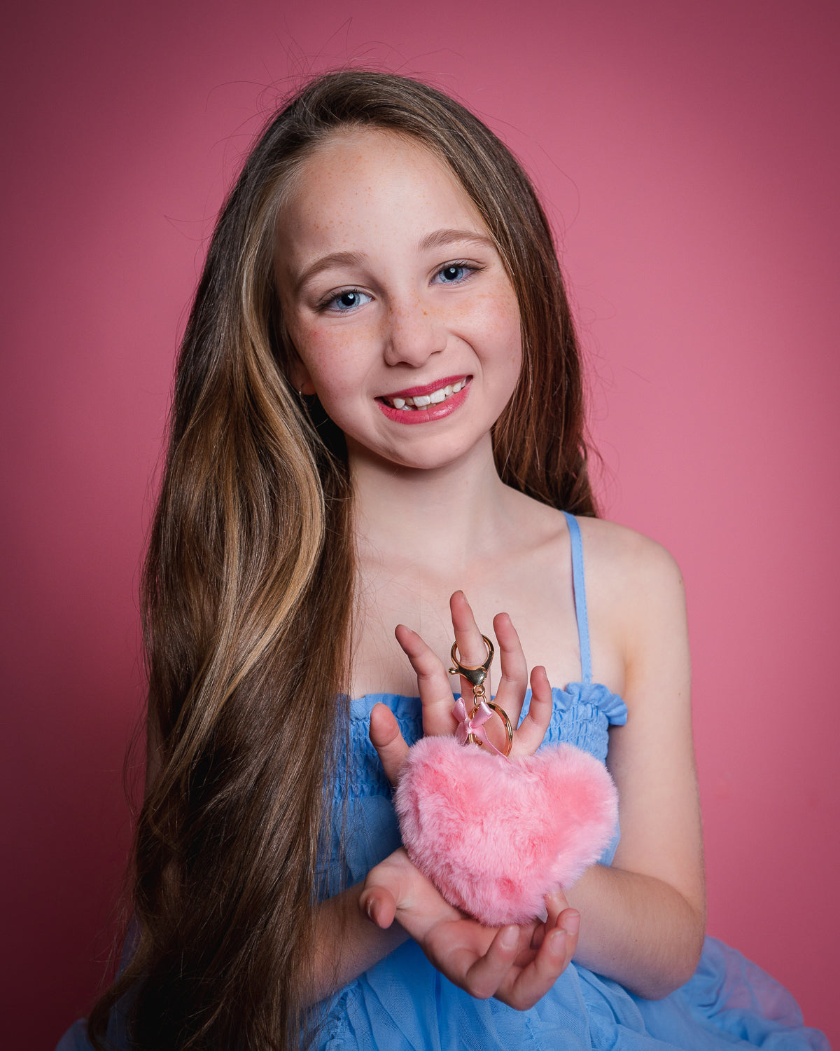 Keyring Fluffy Heart Bow