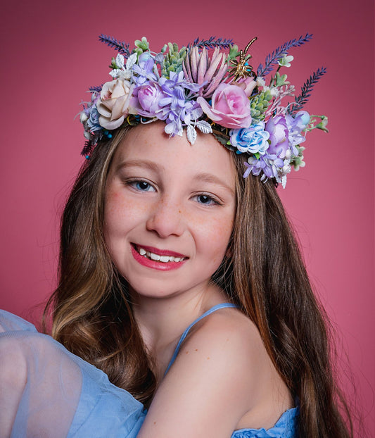 Flower hair crown (plastic flowers)