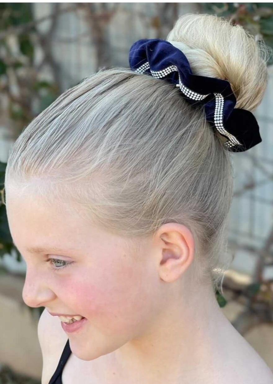 Velvet Rhinestoned Scrunchies