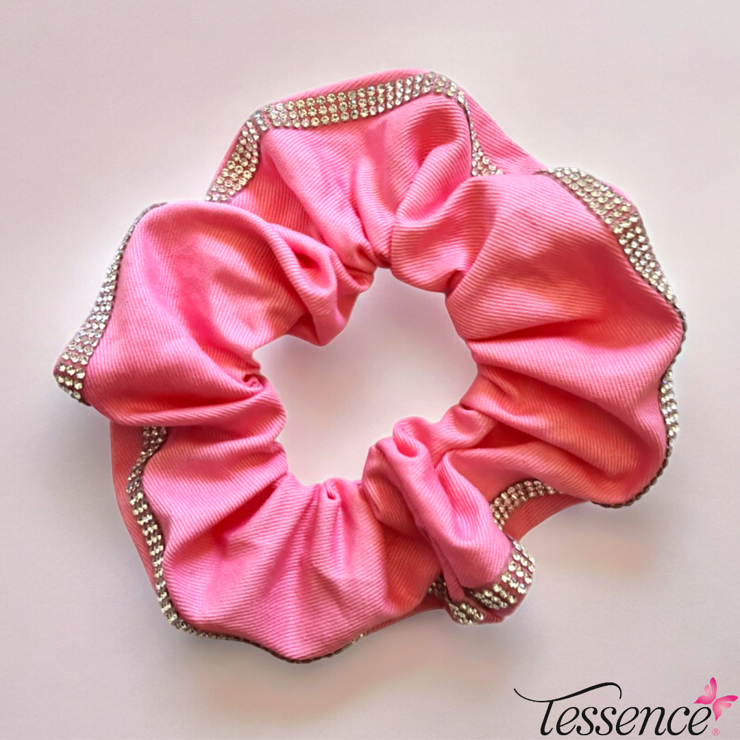 Cotton Rhinestoned Scrunchies