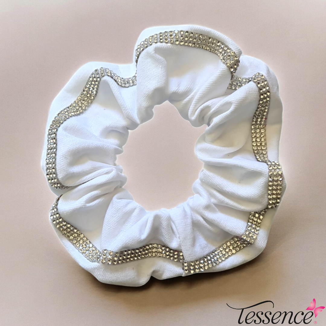 Cotton Rhinestoned Scrunchies