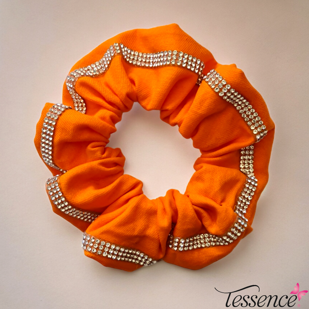Cotton Rhinestoned Scrunchies