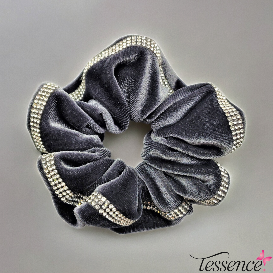 Velvet Rhinestoned Scrunchies
