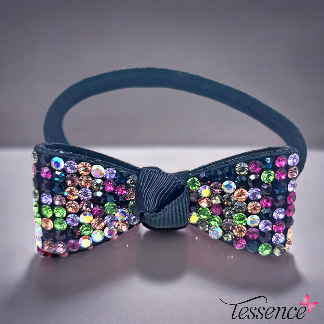Rhinestone Hair Bow on elastics