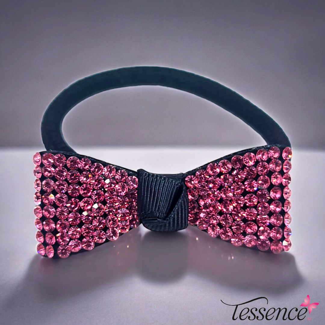 Rhinestone Hair Bow on elastics