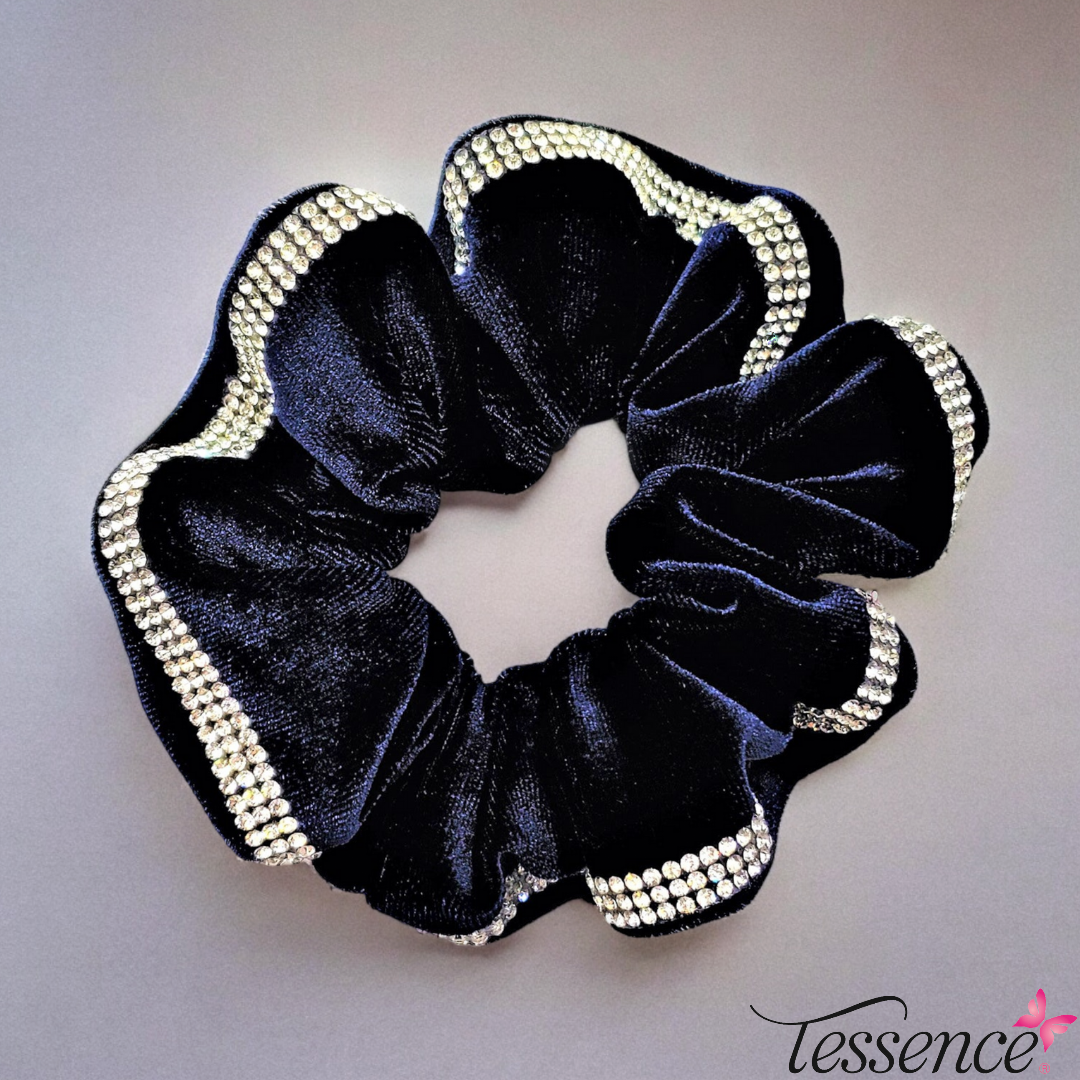 Rhinestone Velvet Scrunchies