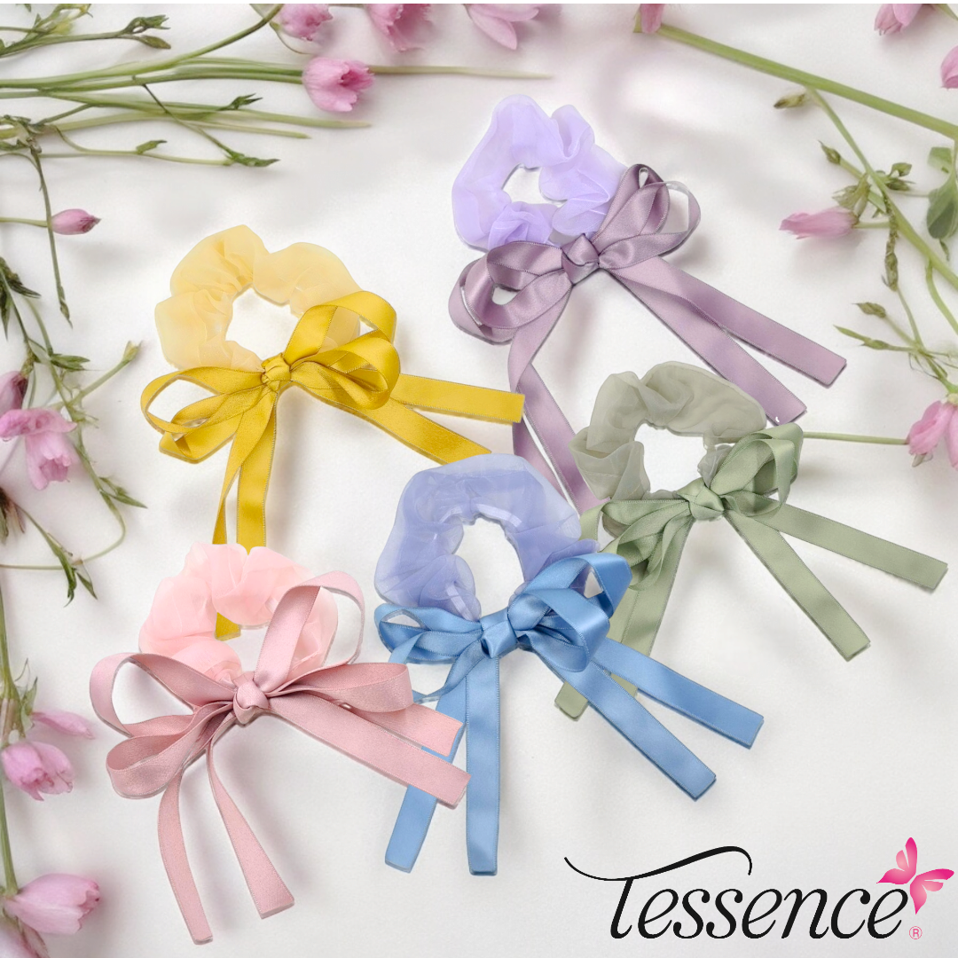 Ribbon Bow Organza Scrunchie | Gift Pack 5