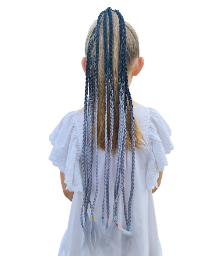 Attachable Plaited Coloured Hair Extensions