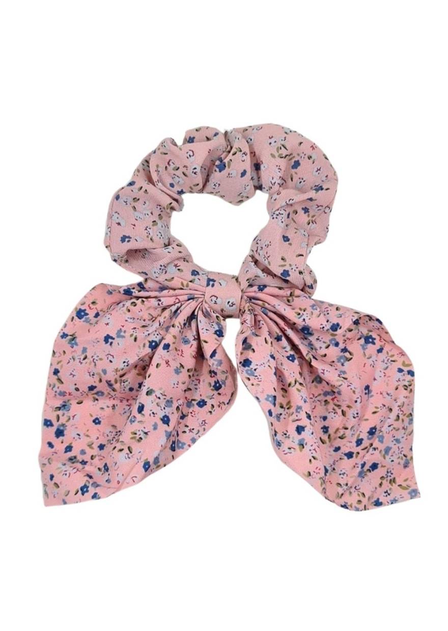 Floral Chiffon Scrunchies With Tails